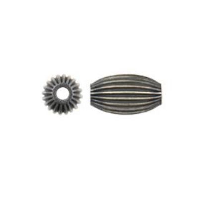 Picture of Sterling Silver Navajo Pearl Style by JCK, 5x9mm Melon Corrugated Bead