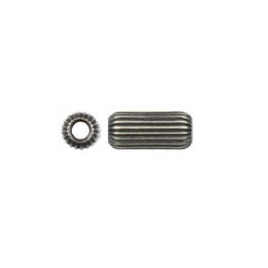 Picture of Sterling Silver Navajo Pearl Style by JCK, 3x8mm Oval Corrugated Bead