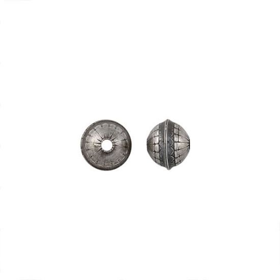 Picture of Sterling Silver Stamped Flower Seam Bead, 7mm