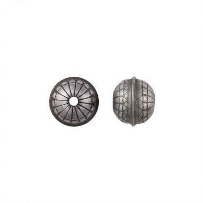 Picture of Sterling Silver Stamped Flower Seam Bead, 9mm