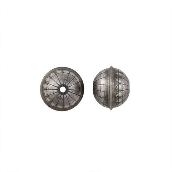Picture of Sterling Silver Stamped Flower Seam Bead, 12mm