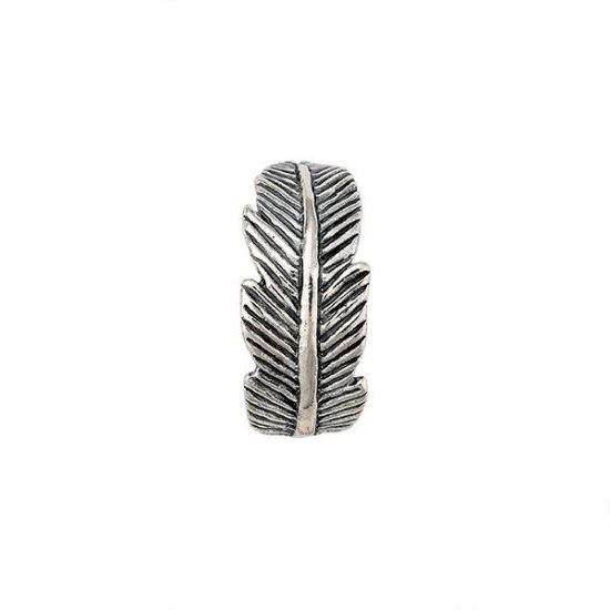 Picture of Sterling Silver Curved Feather Earring with Post