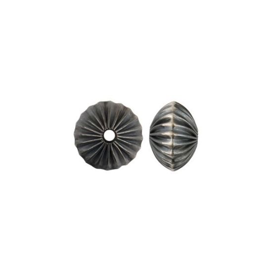 Picture of Sterling Silver Navajo Pearl Style by JCK, 12mm Corrugated Rondelle Bead
