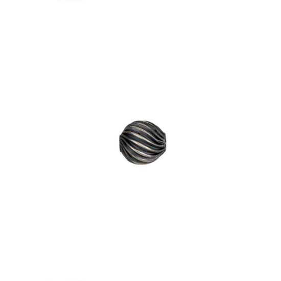 Picture of Sterling Silver Navajo Pearl Style by JCK, 7.5mm Twisted Corrugated Bead