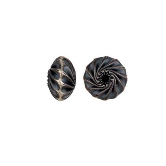 Picture of Sterling Silver Navajo Pearl Style by JCK, 5.6x9mm Twist Corrugated Rondelle Bead