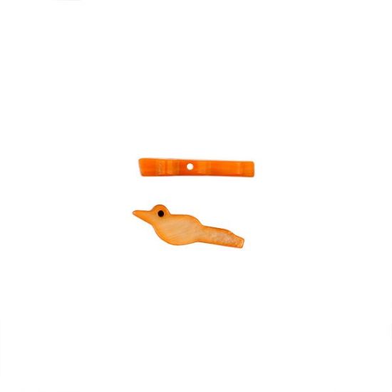 Picture of Mother of Pearl Orange, Top Drilled Bird, 10 pieces, Approximately 3x13mm