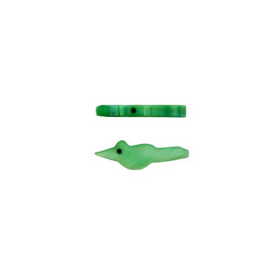 Picture of Mother of Pearl Green, Top Drilled Bird, 10 pieces, Approximately 3x13mm