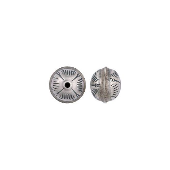Picture of Sterling Silver Stamped Sunrise Seam Bead, 10mm