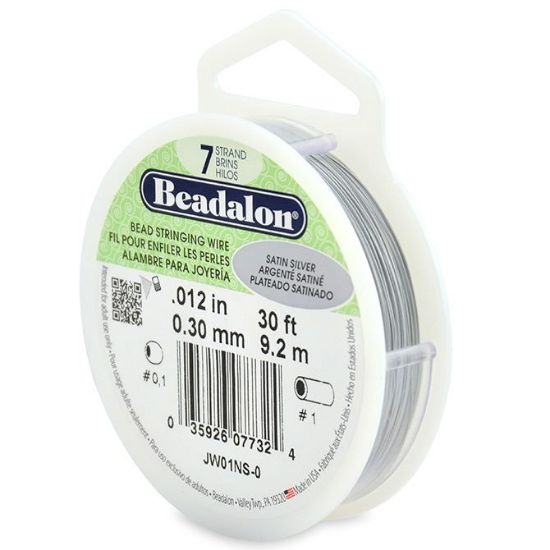 Picture of Beadalon Silver Satin Plated 7 Strand .012 Inch 30 Feet.