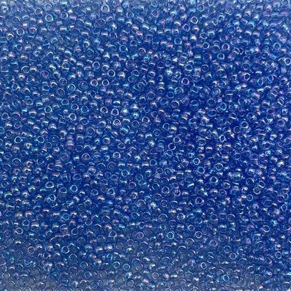 Picture of Size 11 Japanese Seed Beads, Transparent Dark Periwinkle AB (#260D) Approximately 25 Grams