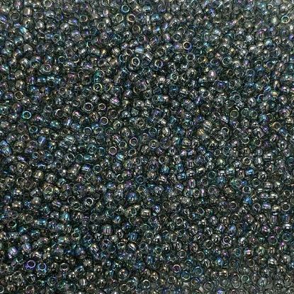 Picture of Size 11 Japanese Seed Beads, Transparent Grey Aurora Borealis (#297A), Approximately 25 Grams
