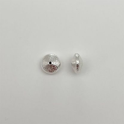 Picture of Sterling Silver Rondelle Hammered Bead, ID 1.45mm, 7.7x13mm