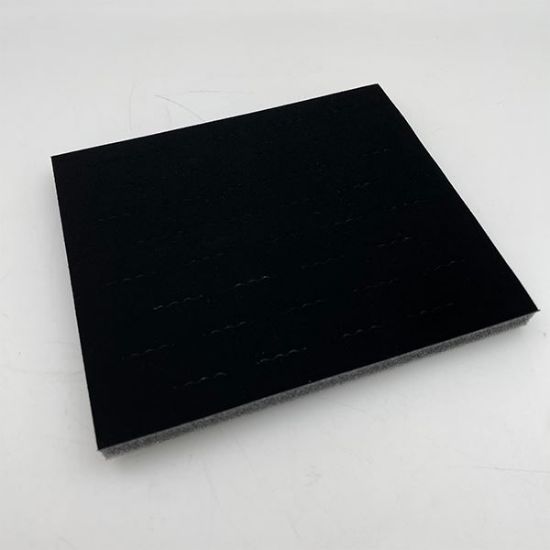 Picture of Enchanted Velvet Black Foam Ring Display Tray Insert, 36 Stagger Ring Slots, 7-3/4" L x 6-3/4" W x 5/8" D, Sold individually, Made in the USA