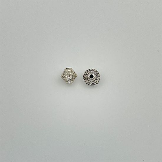 Picture of Silver Plated Rope Hogan Oxidized Beads 6mm<br />50 Beads