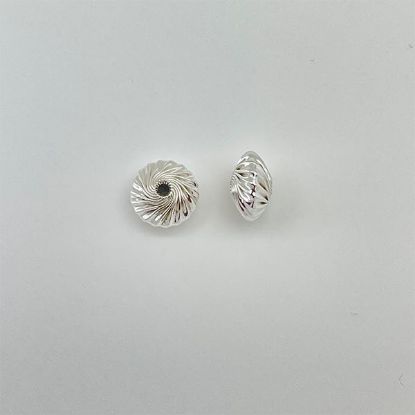 Picture of Sterling Silver Twisted Corrugated Rondelle Bead 7.6x12mm