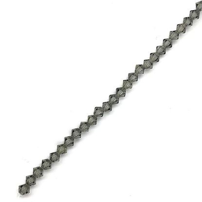 Picture of Preciosa Bi-Cone, Black Diamond Glass 4mm Beads, 5" Strand