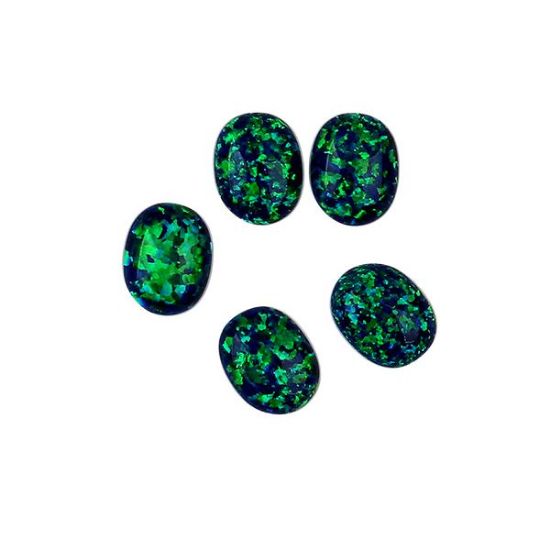 7x9mm Oval Peacock Imit Opal Cab - Thunderbird Supply Company