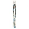 Picture of Crystal Lane 6x8mm Opaque Dark Blue with Half Gold Iris Rondelle, 2 Strand 7" Strands