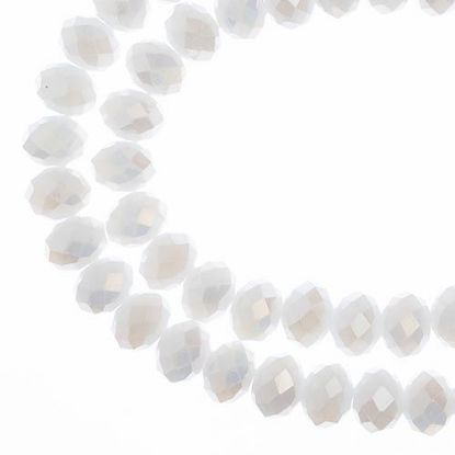 Picture of Crystal Lane 6x8mm Opaque White Matte Aurora Borealis Rondelle, 2 Strand 7" Strands