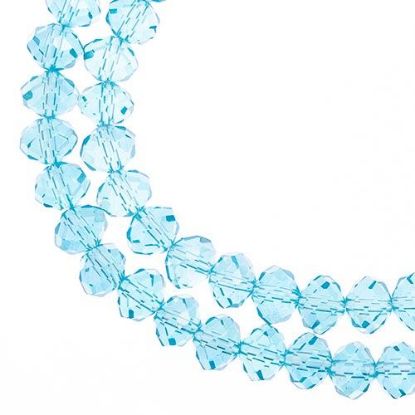 Picture of Crystal Lane 6x8mm Transparent Blue Aurora Borealis Rondelle, 2 Strand 7" Strands