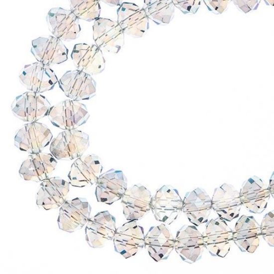 Picture of Crystal Lane 6x8mm Transparent Green Luster Rondelle, 2 Strand 7" Strands