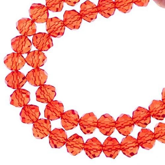 Picture of Crystal Lane 6x8mm Transparent Red Rondelle, 2 Strand 7" Strands