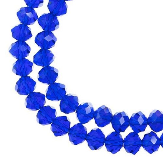 Picture of Crystal Lane 6x8mm Transparent Sapphie Aurora Borealis Rondelle, 2 Strand 7" Strands