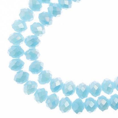 Picture of Crystal Lane 6x8mm Opaque Blue Aurora Borealis Rondelle, 2 Strand 7" Strands