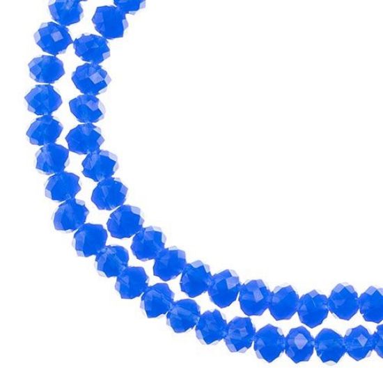 Picture of Crystal Lane 3x4mm Opaque Dark Sapphire Rondelle, 2 Strand 7" Strands