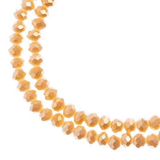 Picture of Crystal Lane 3x4mm Opaque Light Champagne Luster Rondelle, 2 Strand 7" Strands