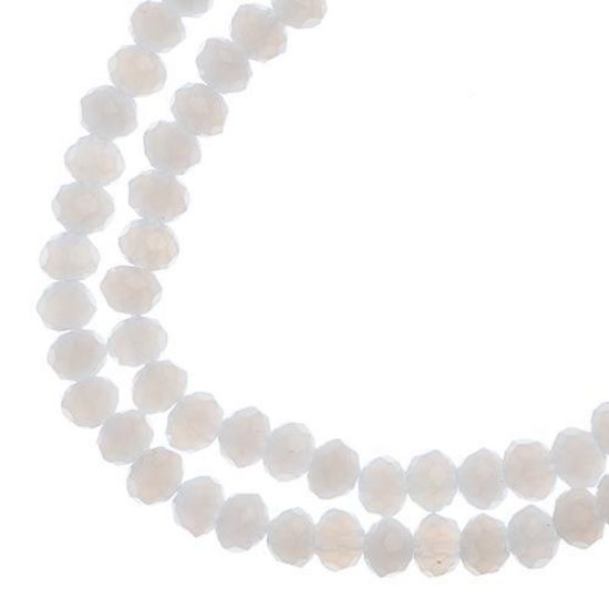 Picture of Crystal Lane 3x4mm Opaque White Matte Aurora Borealis Rondelle, 2 Strand 7" Strands