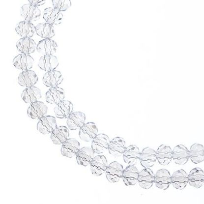Picture of Crystal Lane 3x4mm Transparent Crystal Aurora Borealis Rondelle, 2 Strand 7" Strands