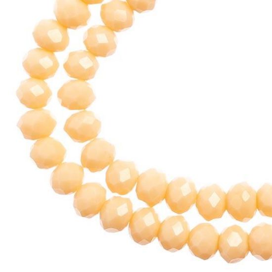 Picture of Crystal Lane 4x6mm Opaque Cream Aurora Borealis Rondelle, 2 Strand 7" Strands