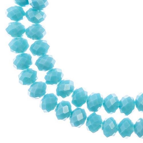 Picture of Crystal Lane 4x6mm Opaque Dark Blue Rondelle, 2 Strand 7" Strands