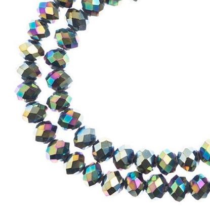 Picture of Crystal Lane 4x6mm Opaque Multi-Color Iris Rondelle, 2 Strand 7" Strands