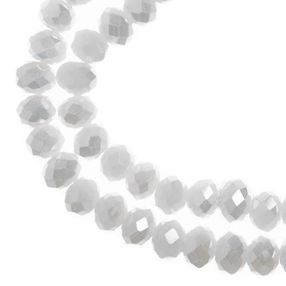 Picture of Crystal Lane 4x6mm Opaque Whtie Matte Aurora Borealis Rondelle, 2 Strand 7" Strands