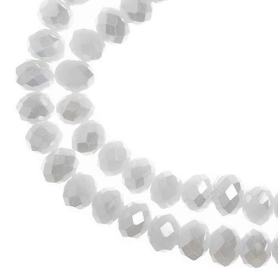 Picture of Crystal Lane 4x6mm Opaque Whtie Matte Aurora Borealis Rondelle, 2 Strand 7" Strands