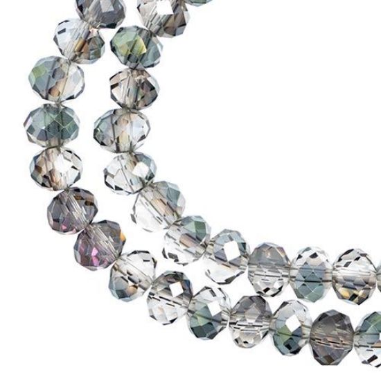 Picture of Crystal Lane 4x6mm Transparent Rose Green Luster Rondelle, 2 Strand 7" Strands