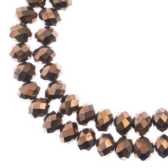 Picture of Crystal Lane 8x10mm Opaque Copper Iris Rondelle, 2 Strand 7" Strands