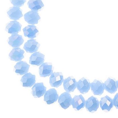 Picture of Crystal Lane 8x10mm Opaque Dark Blue with Half Gold Iris Rondelle, 2 Strand 7" Strands