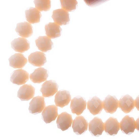 Picture of Crystal Lane 8x10mm Opaque Light Cream Rondelle, 2 Strand 7" Strands