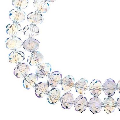 Picture of Crystal Lane 8x10mm Transparent Green Luster Rondelle, 2 Strand 7" Strands