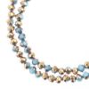 Picture of Crystal Lane 3x4mm Opaque Dark Blue with Half Gold Iris Rondelle, 2 Strand 7" Strands
