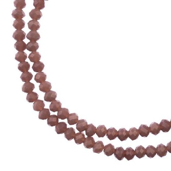 Picture of Crystal Lane 3x4mm Opaque Dark Purple Rondelle, 2 Strand 7" Strands