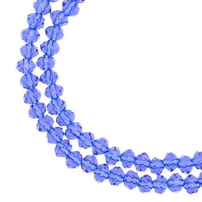 Picture of Crystal Lane 3x4mm Transparent Dark Sapphire Rondelle, 2 Strand 7" Strands