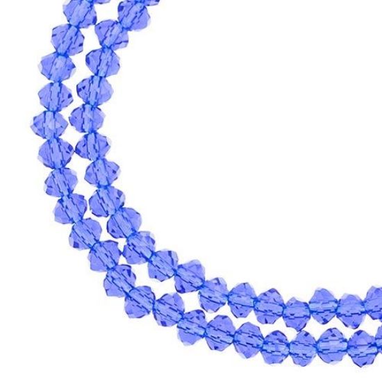 Picture of Crystal Lane 3x4mm Transparent Dark Sapphire Rondelle, 2 Strand 7" Strands