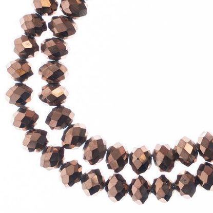 Picture of Crystal Lane 6x8mm Opaque Copper Iris Rondelle, 2 Strand 7" Strands