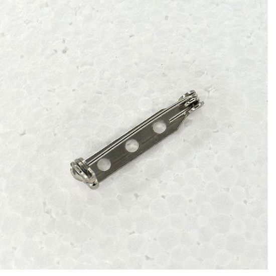 Picture of Nickel Plated Pin Back with Safety Catch, 1" - Sold in Packages of 10