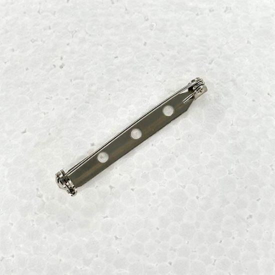 Picture of Nickel Plated Pin Back with Safety Catch, 1-1/2" - Sold in Packages of 10