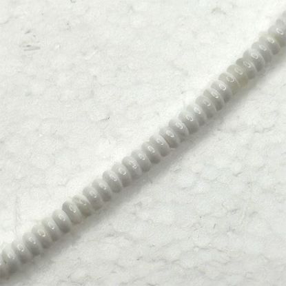 Picture of White Spiny Oyster Rondelle Beads, 4mm, 16" Strand